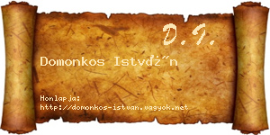 Domonkos István névjegykártya